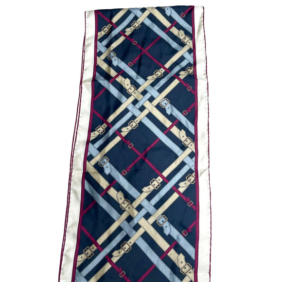 BURBERRY Silk Belt Nova Check Plaid Belt Print Rectangle Scarf 11x62 - Picture 13 of 16